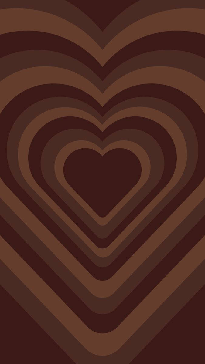Dark Brown Aesthetic Hearts Wallpaper