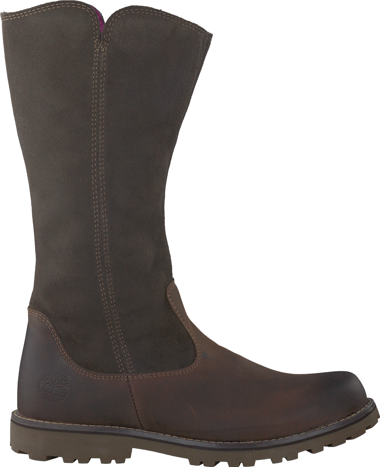 Dark Brown Leather Knee High Boot PNG