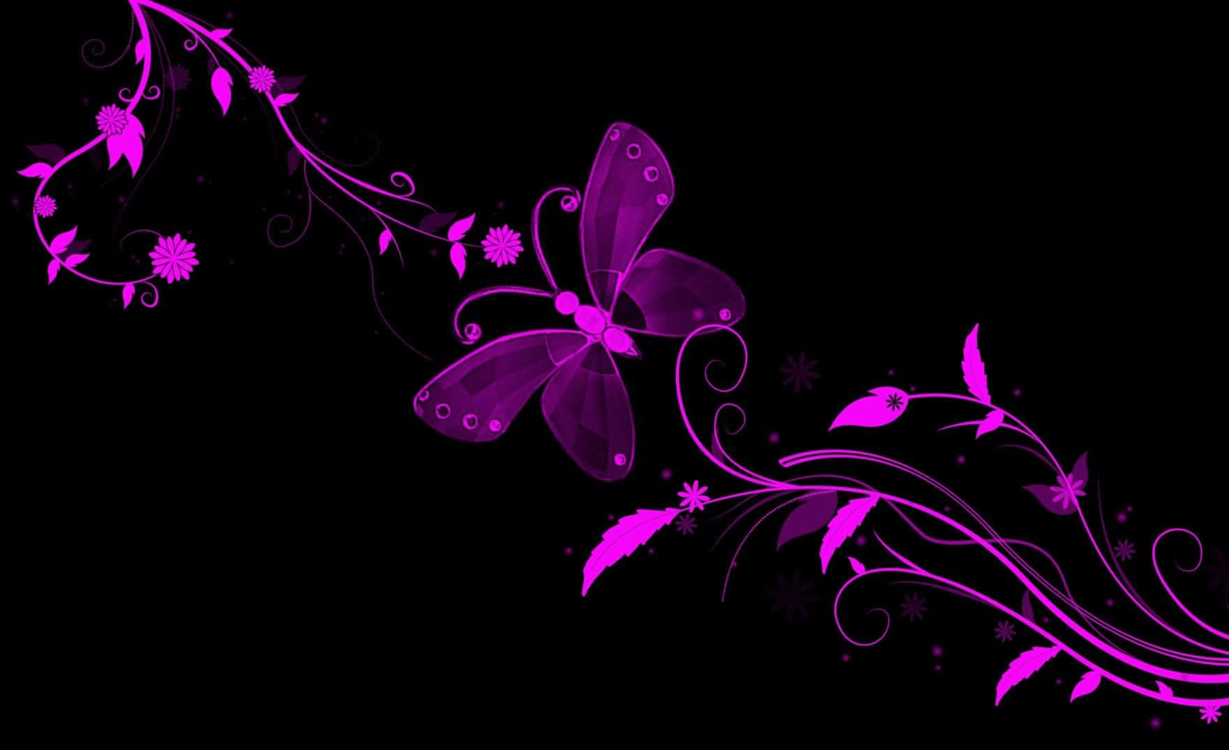 Mysterious Dark Butterfly on Abstract Background Wallpaper