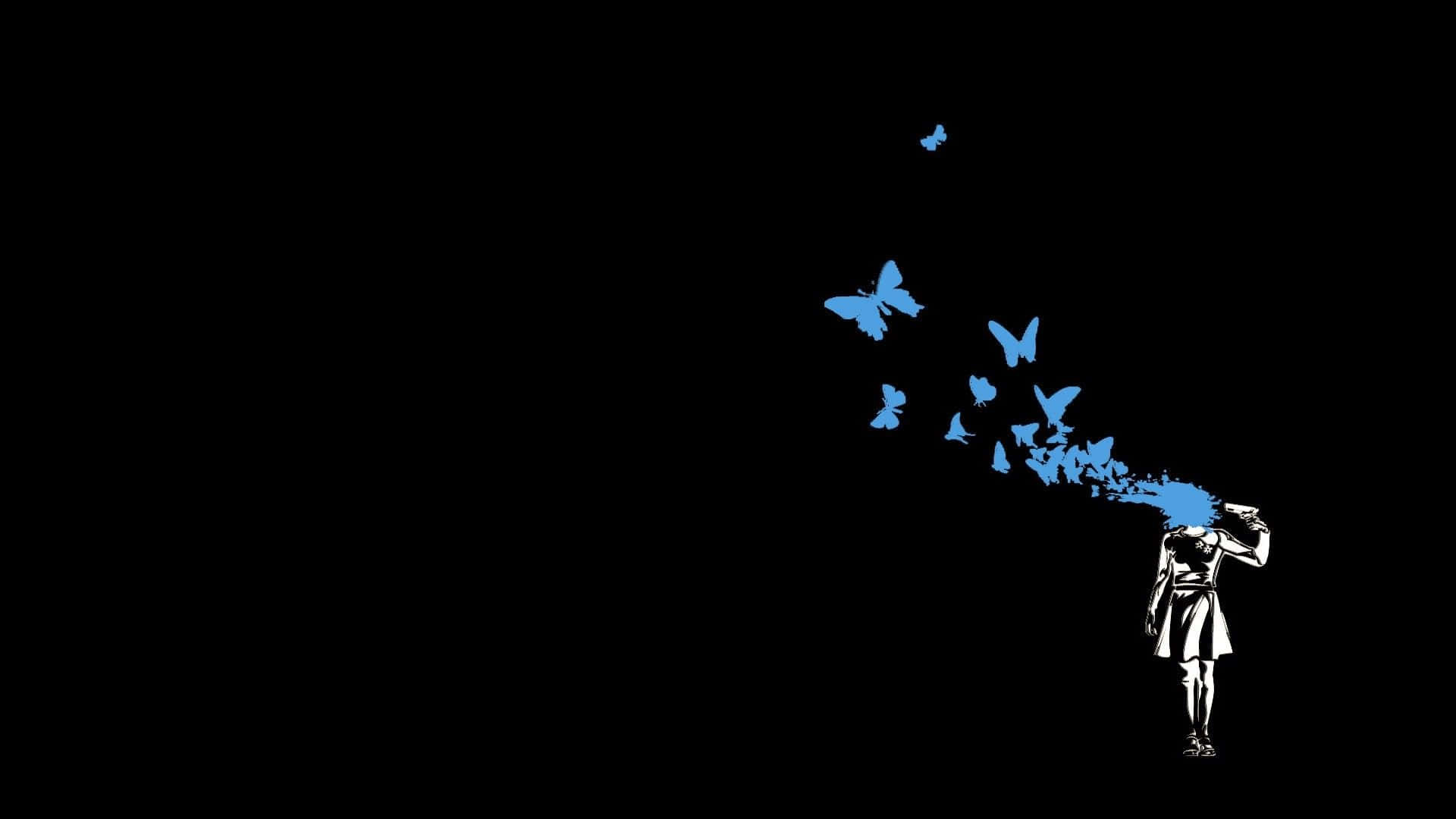 Mariposaoscura Misteriosa En Una Rama. Fondo de pantalla