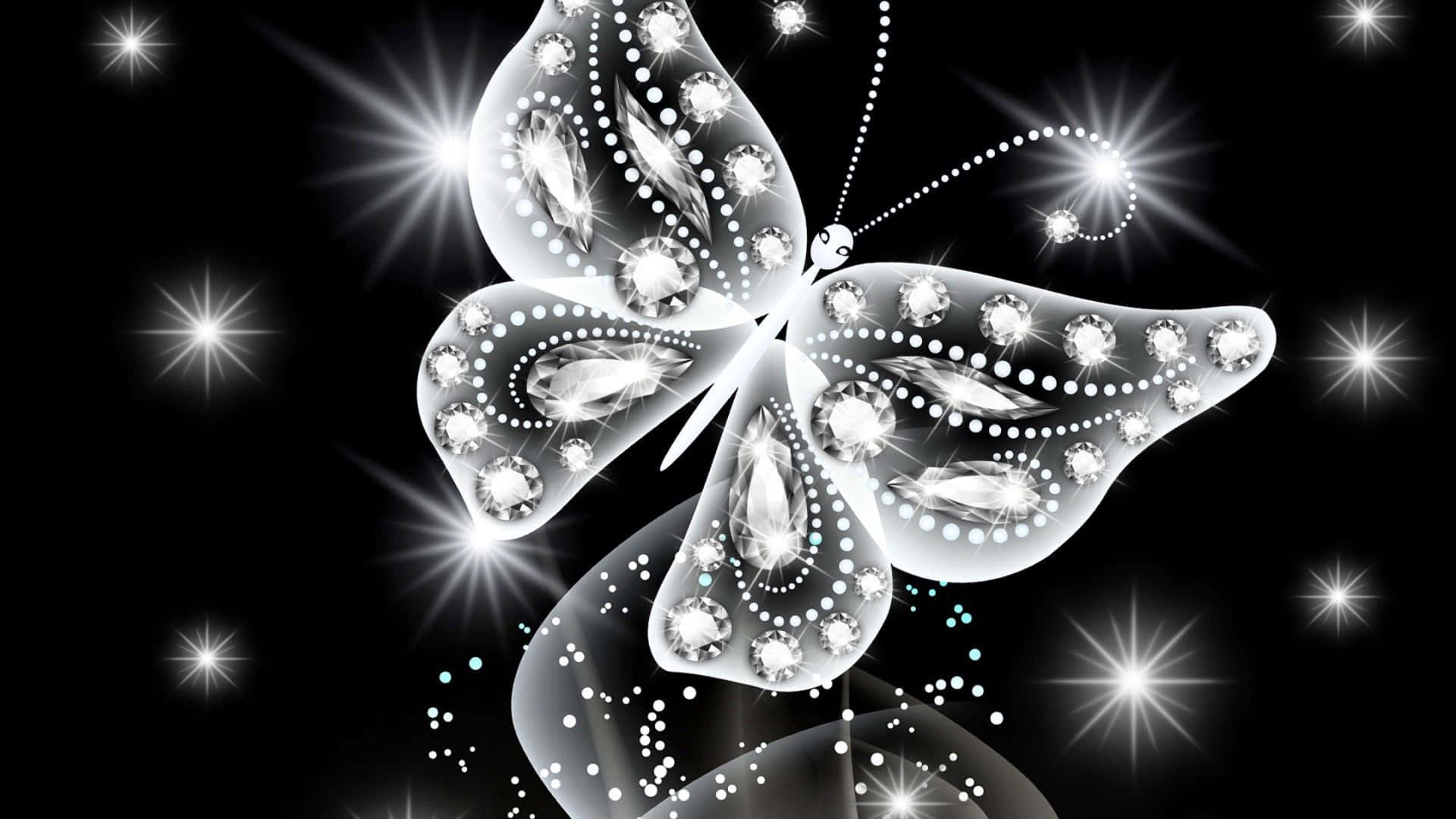Enchanting Dark Butterfly on Abstract Background Wallpaper
