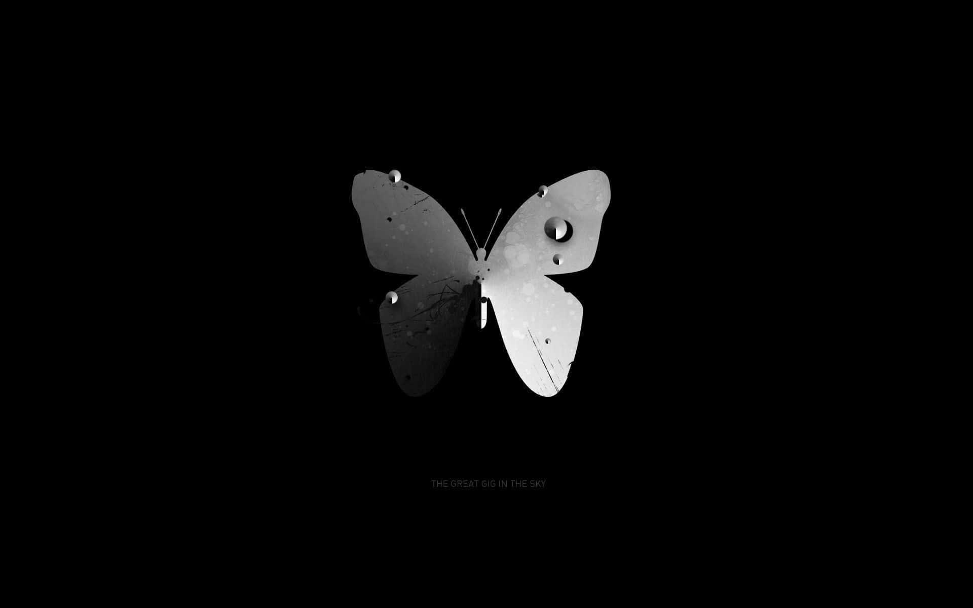 Enigmatic Dark Butterfly on a Vibrant Background Wallpaper
