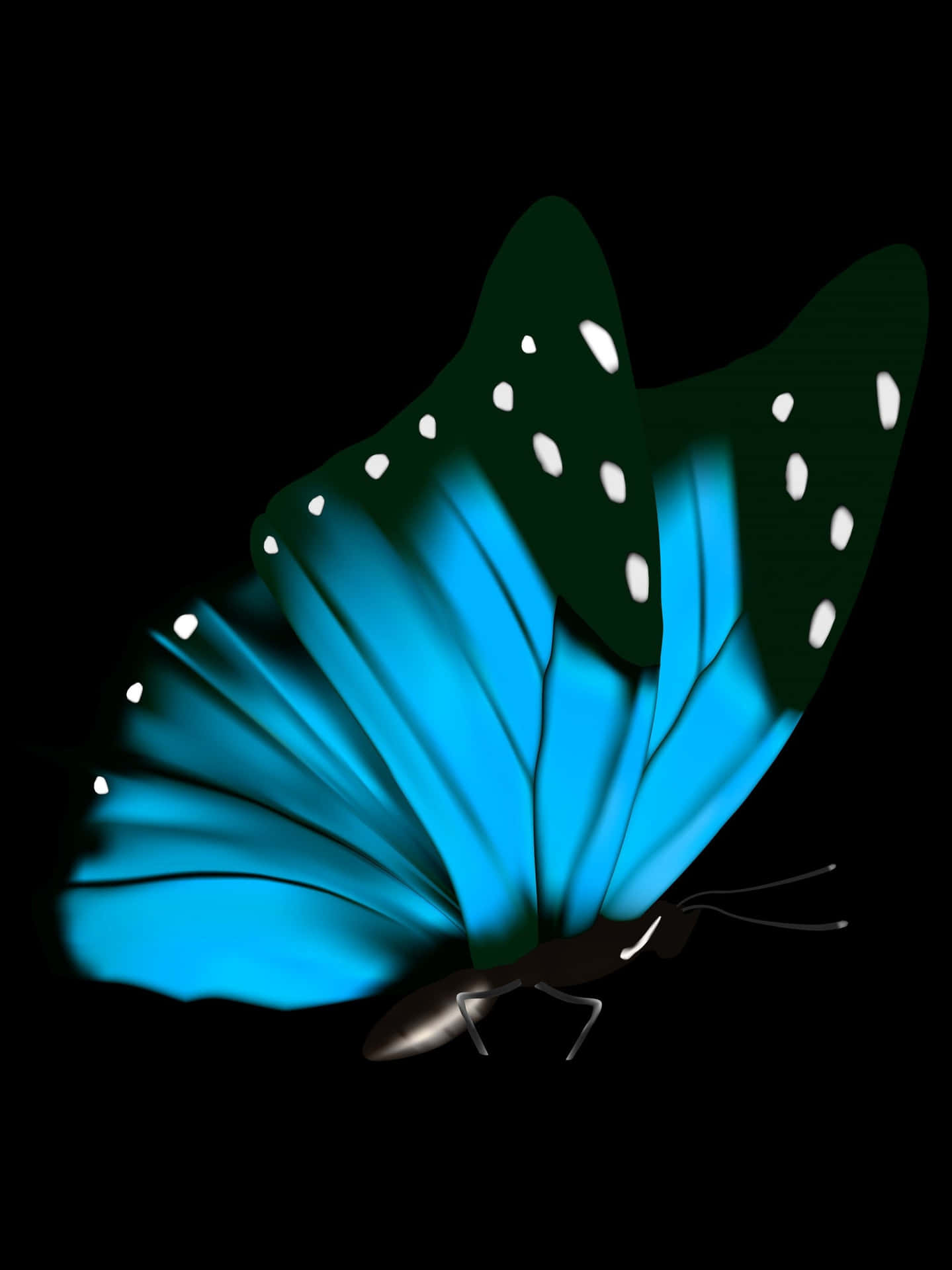 Caption: Mysterious Dark Butterfly on Abstract Background Wallpaper