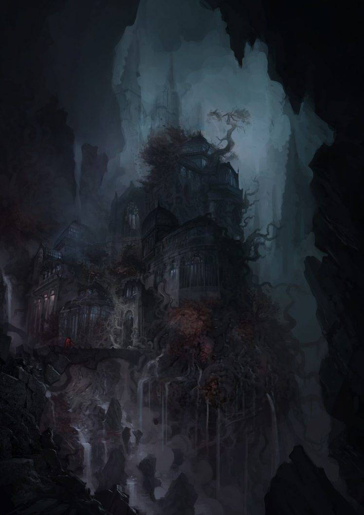 Dark Castlevania House Art Background