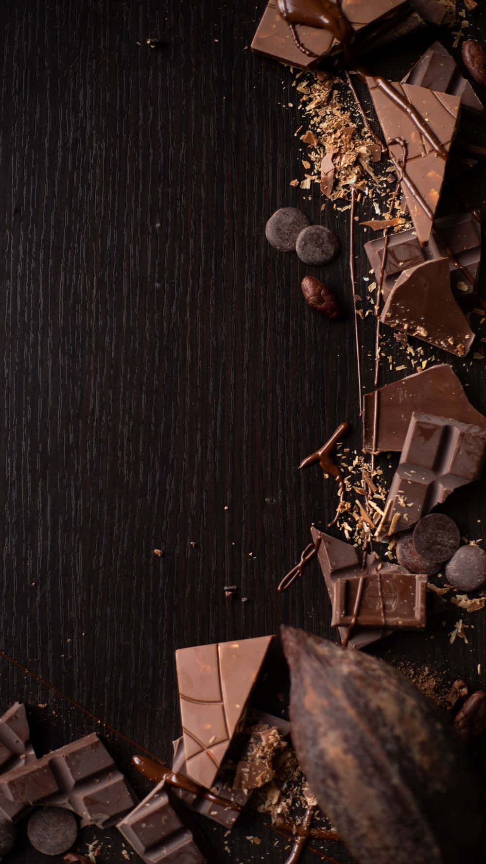 Mouthwatering Dark Chocolate Pieces Wallpaper