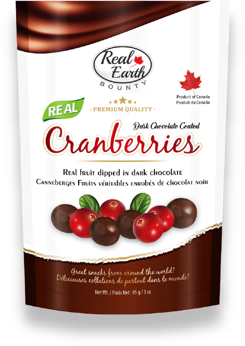 Dark Chocolate Covered Cranberries Packaging PNG