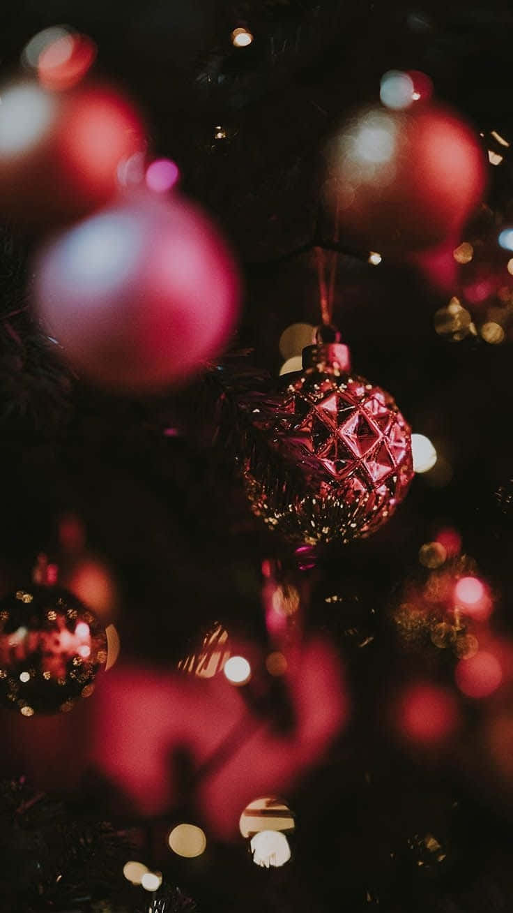 Dark Christmas Ornaments Glow Wallpaper