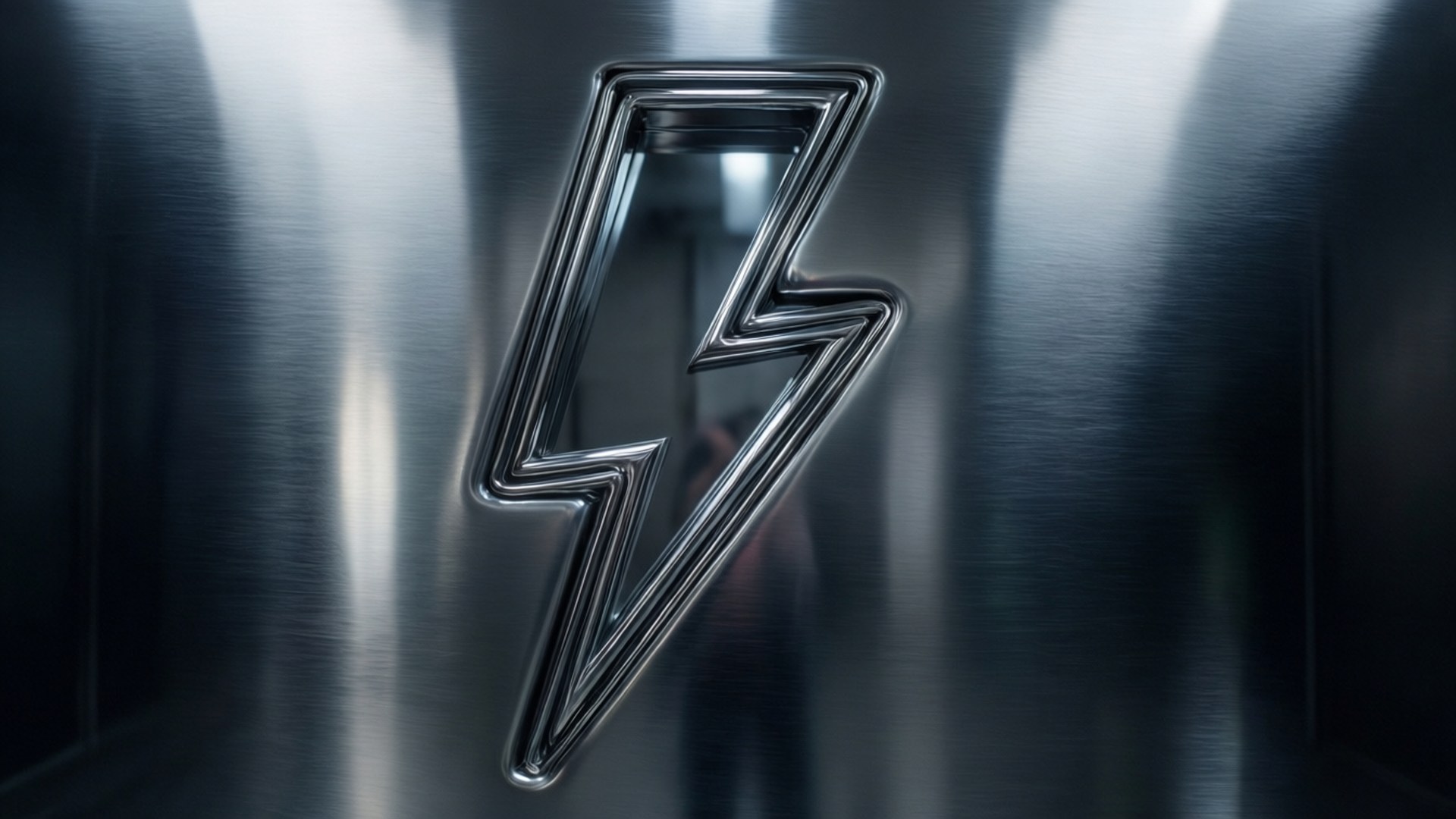 Dark Chrome Lightning Wallpaper