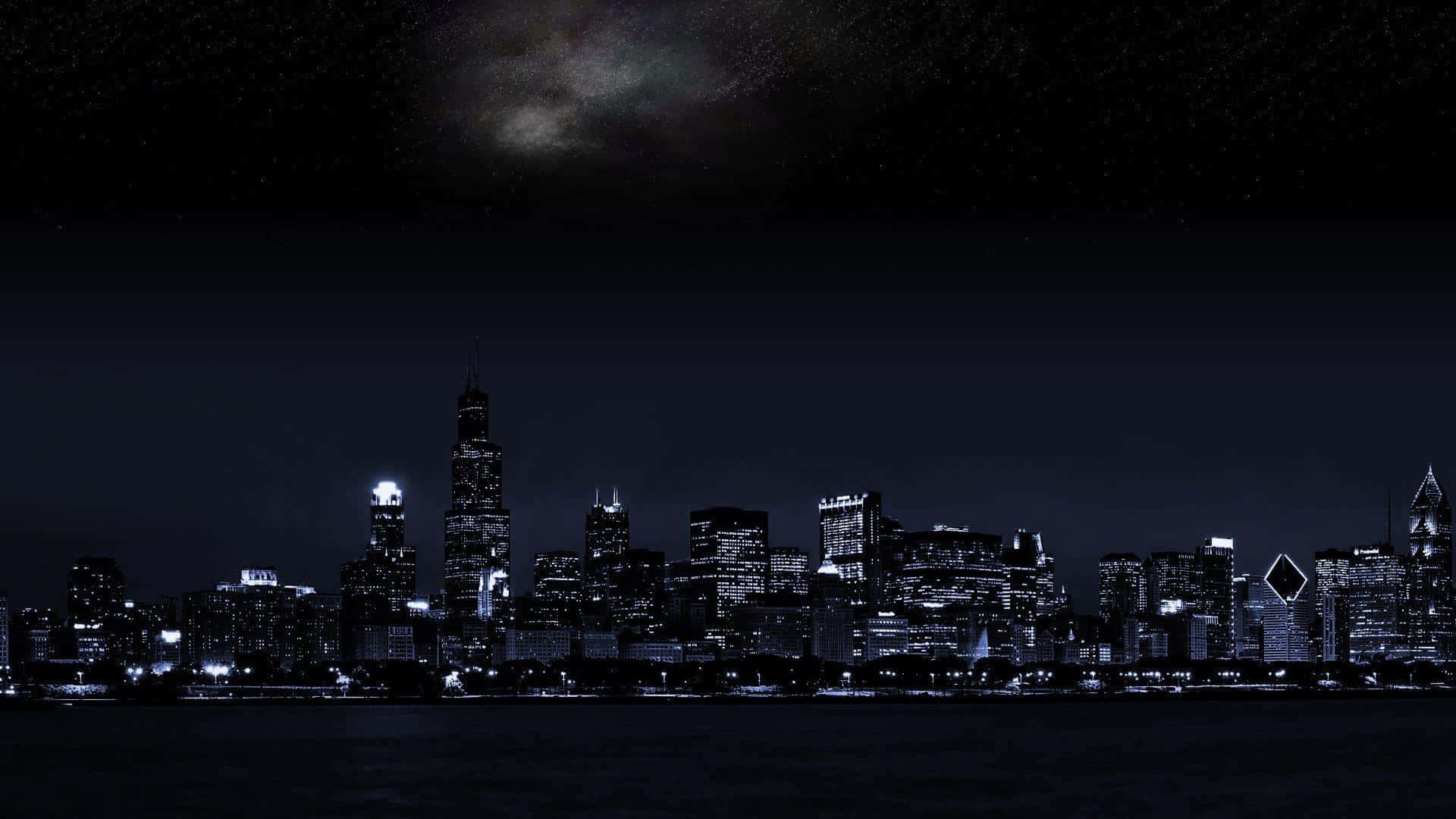 Enthralling Night View of a Dark City Wallpaper