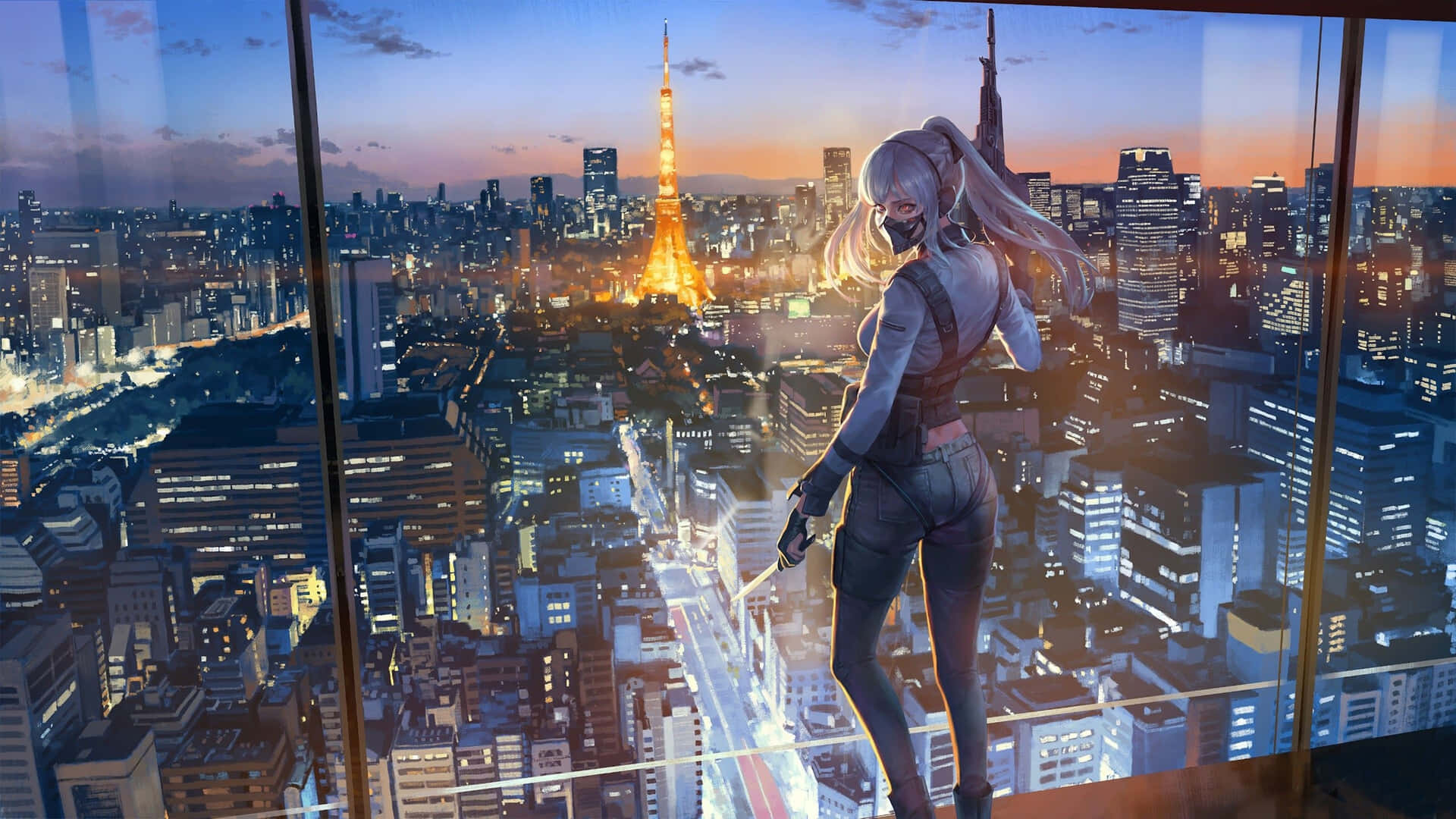 Majestic Night View of Dark City 4K Wallpaper