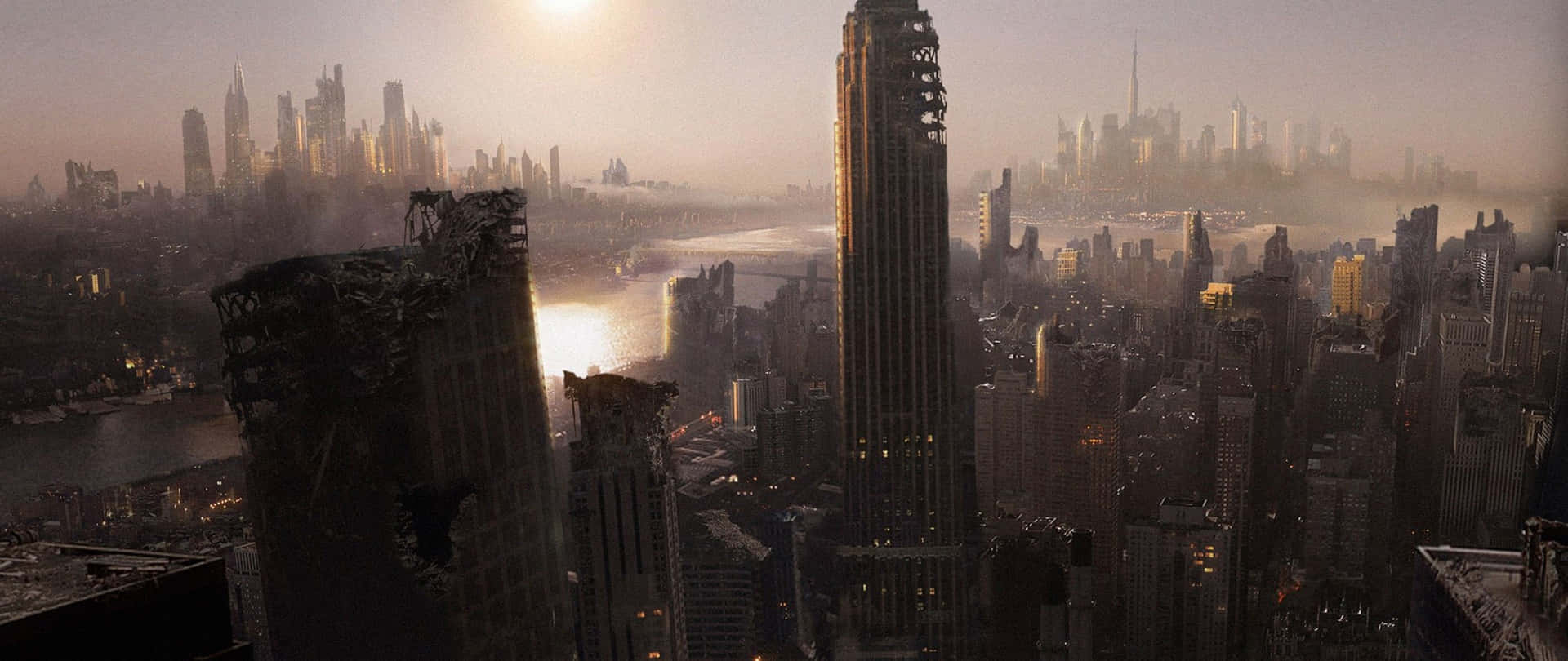 Dark City 4k With Sunrise Wallpaper