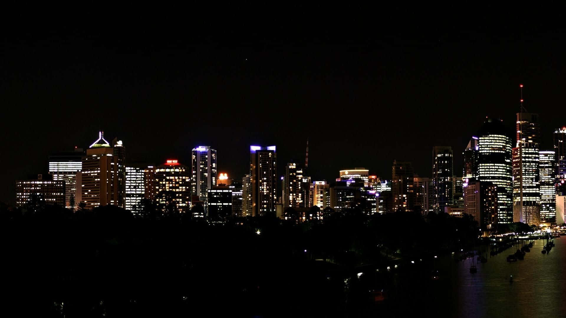 Skylinede La Ciudad De Brisbane De Noche
