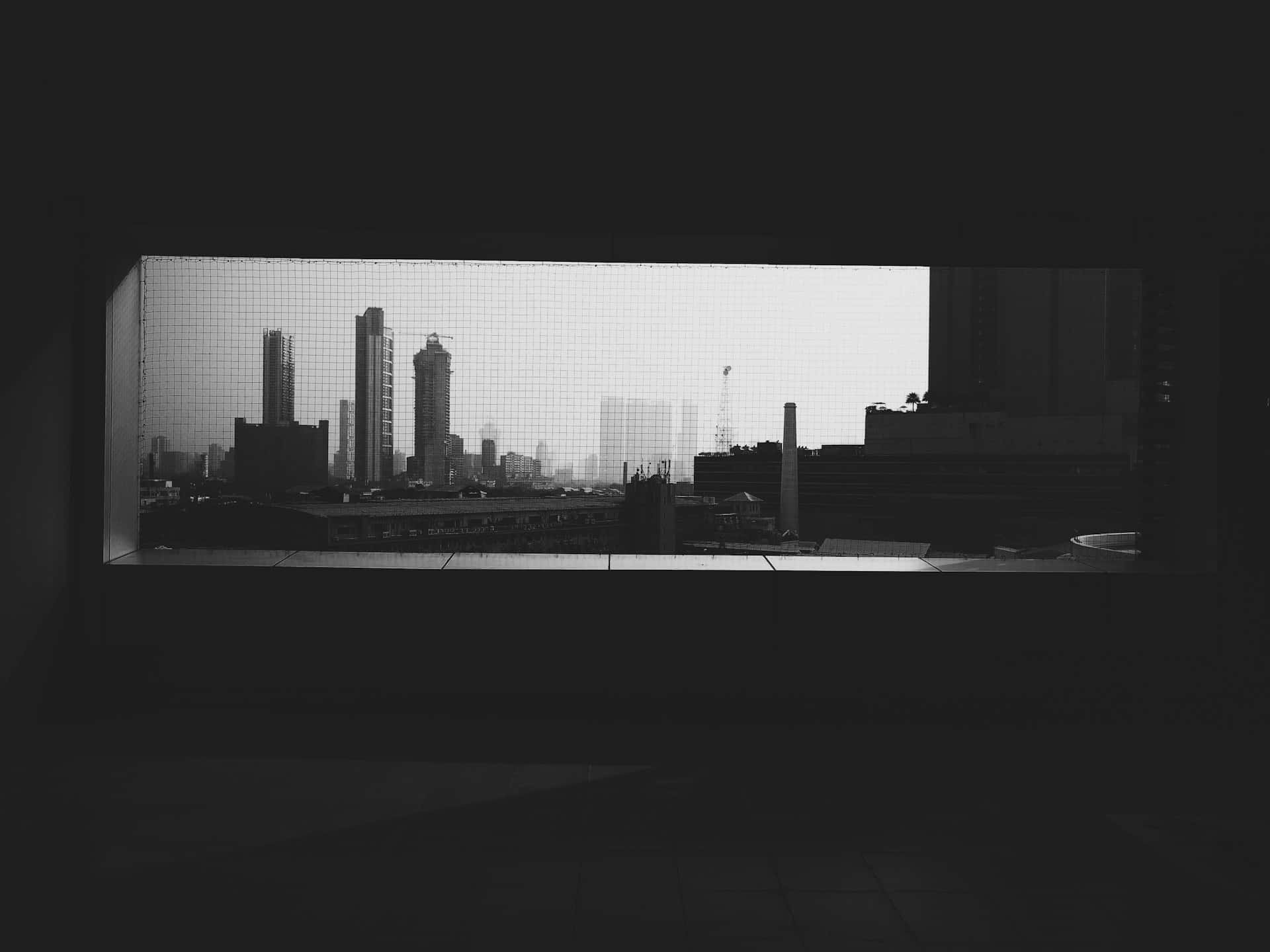 Dark_ Cityscape_ Window_ View Wallpaper