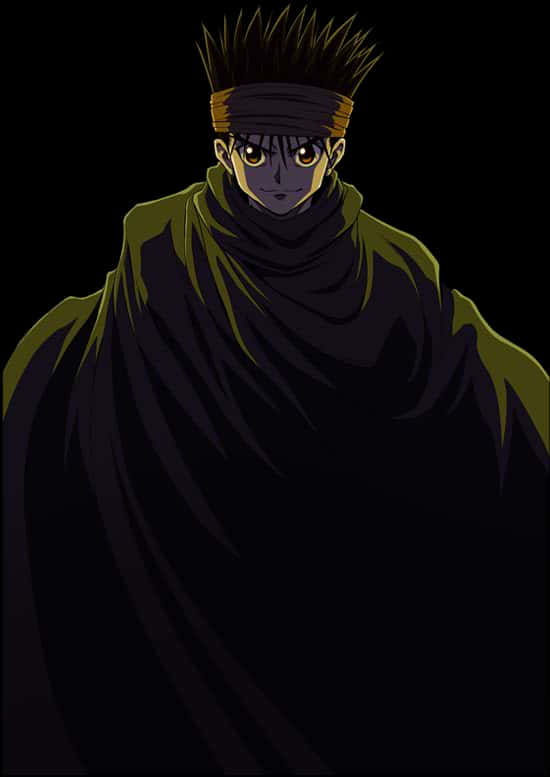 Dark Cloaked Anime Character PNG