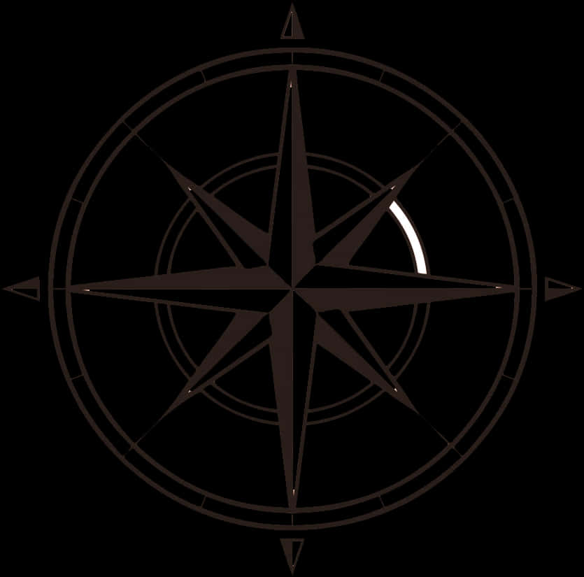 Dark Compass Rose Graphic PNG