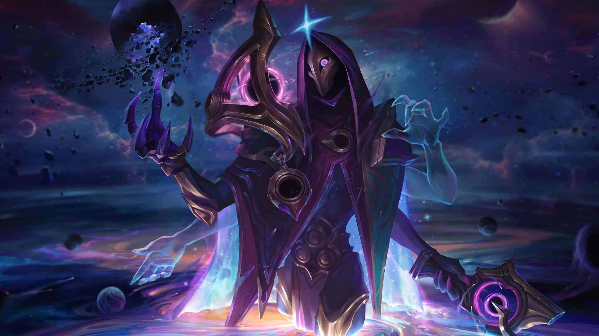 Dark Cosmic Jhin Artwork Wallpaper