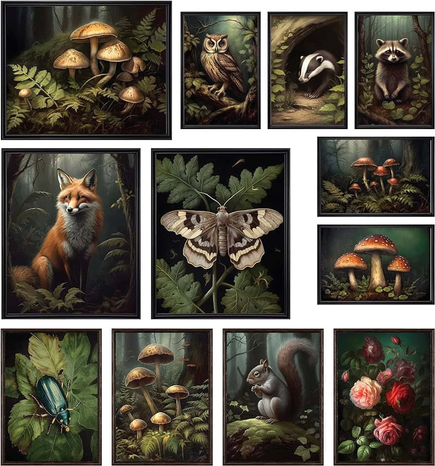 Dark_ Cottagecore_ Forest_ Creatures_ Collection Wallpaper