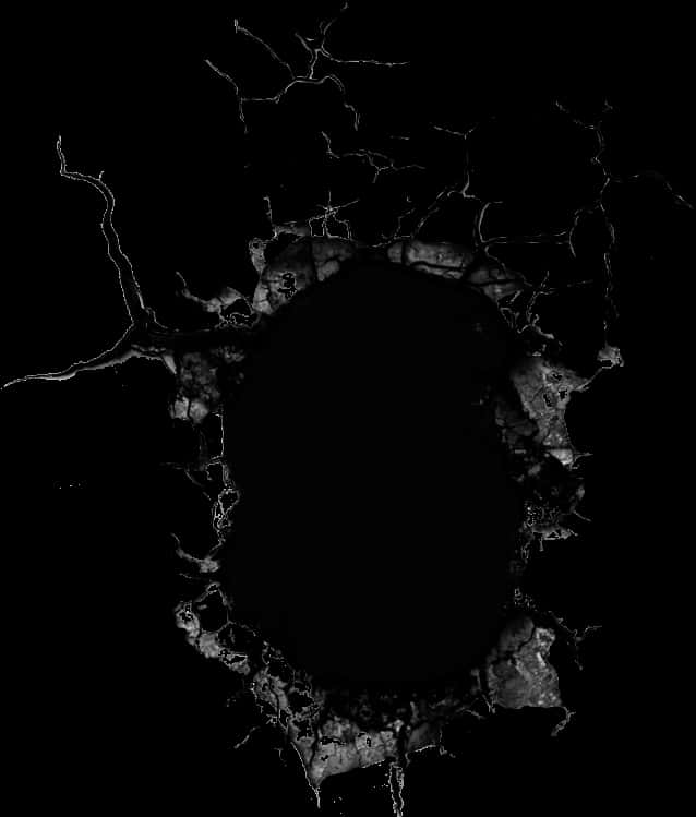 Dark Cracked Surface Hole PNG