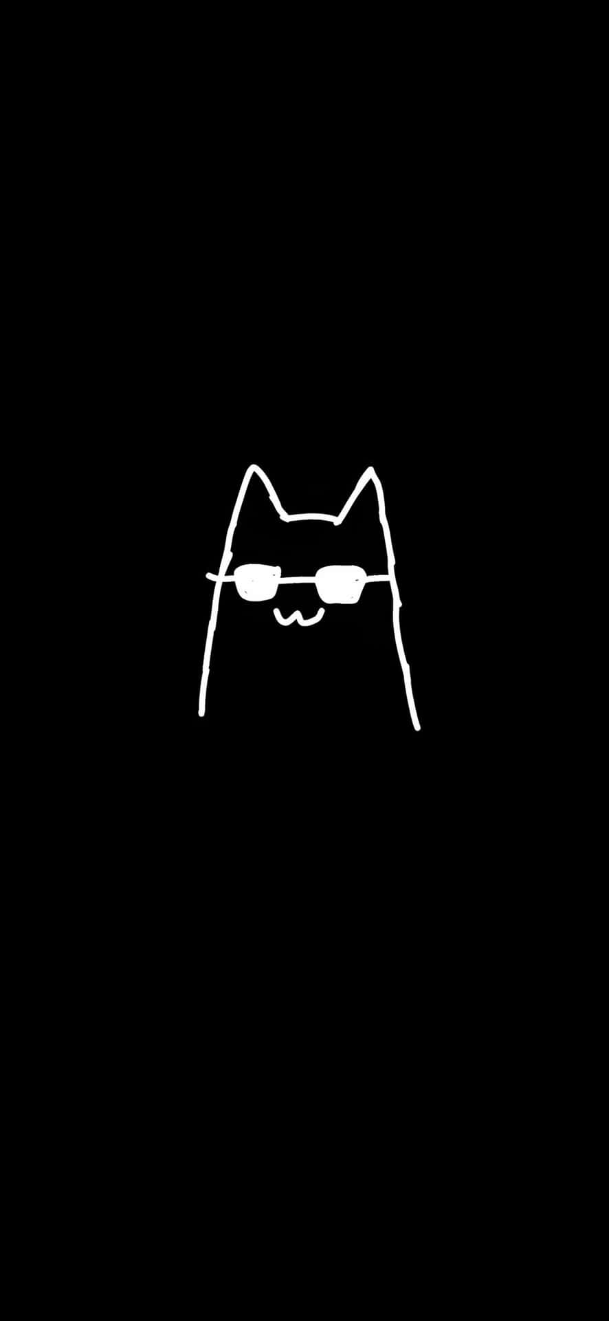 Dark_ Cute_ Cat_with_ Glasses_ Aesthetic.jpg Wallpaper