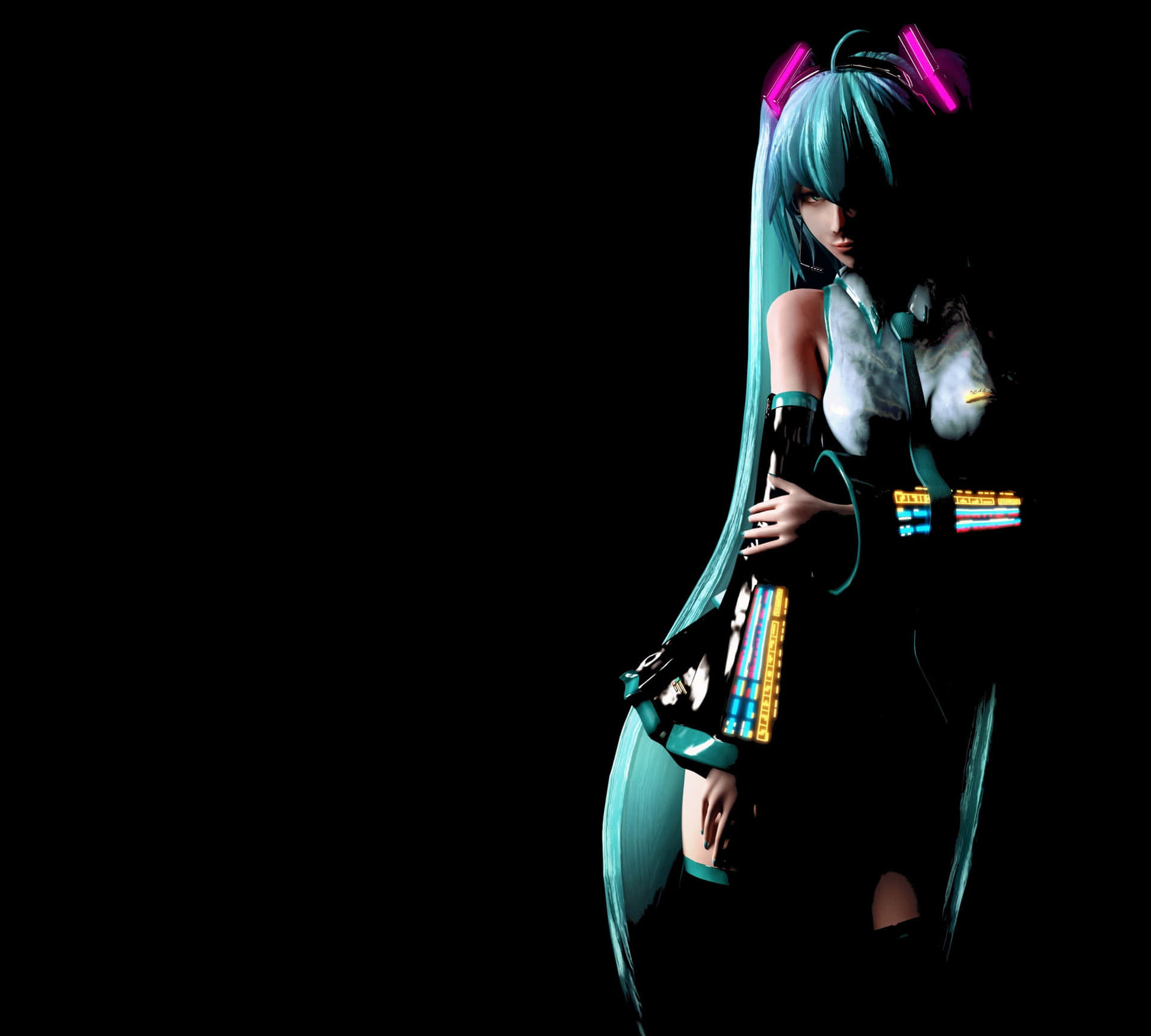 Dark Cyber Vocaloid Aesthetic Wallpaper