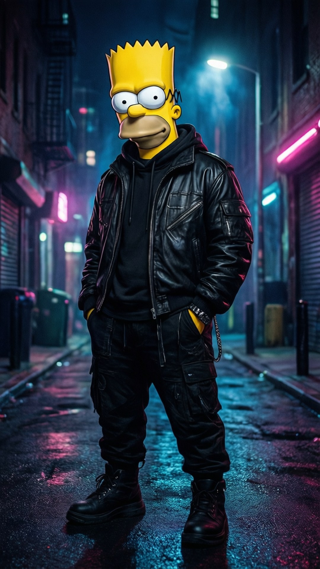 Mørk Cyberpunk Bart Bakgrunner
