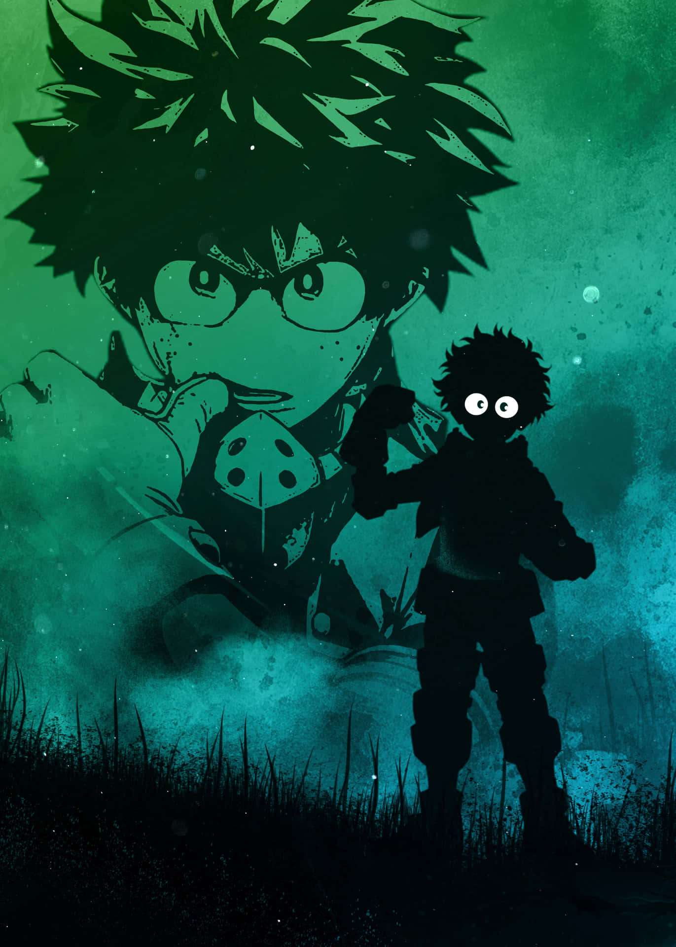 Silhouette Misterius Deku Gelap Wallpaper