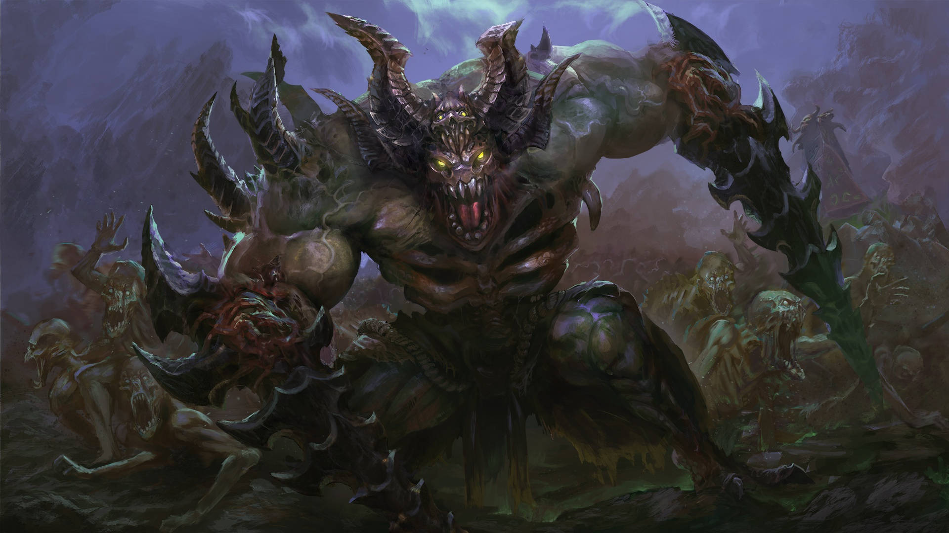 Dark Demon Devil Horns Background