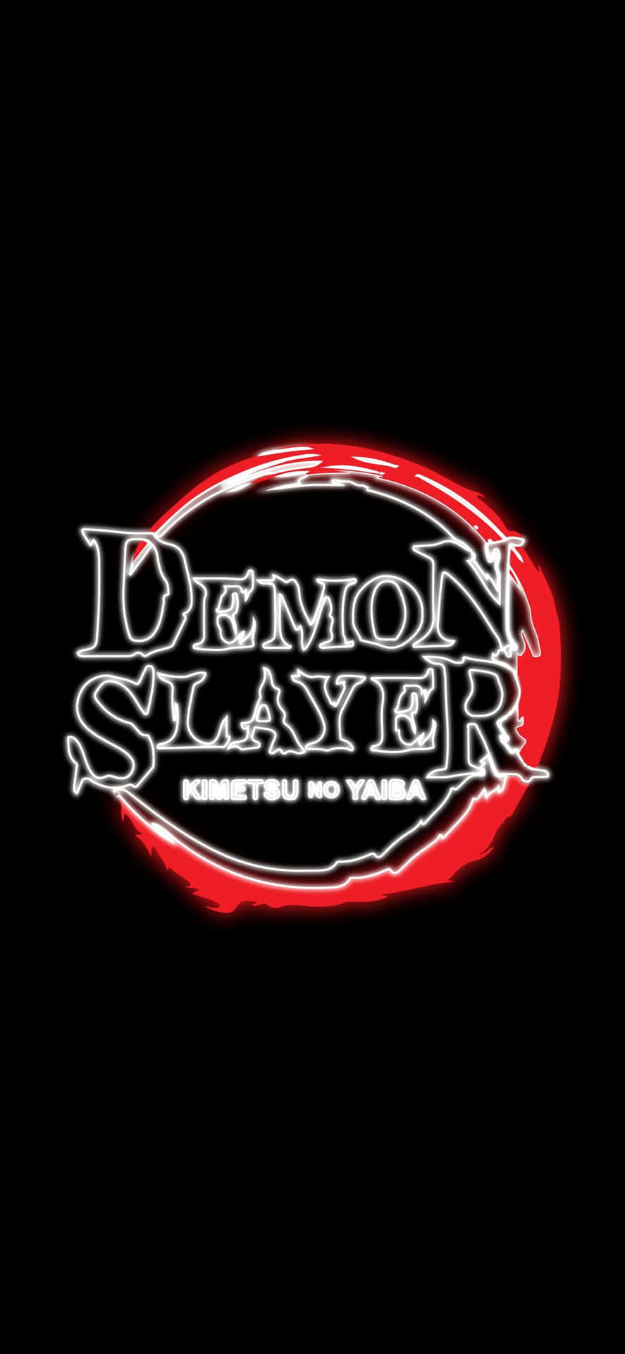 Simple Dark Demon Slayer Logo Wallpaper