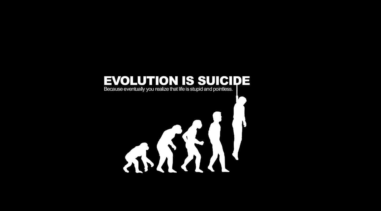 Oscura,deprimente Evoluzione È Suicidio Sfondo