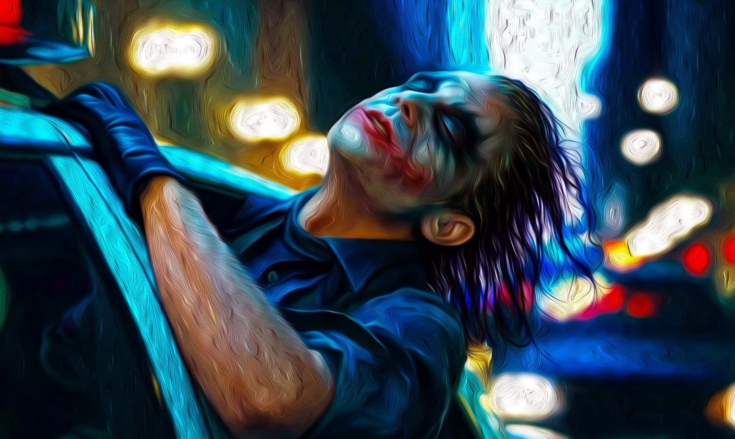 Jokermålningen - Joker-målning Fin Konstutskrift Wallpaper