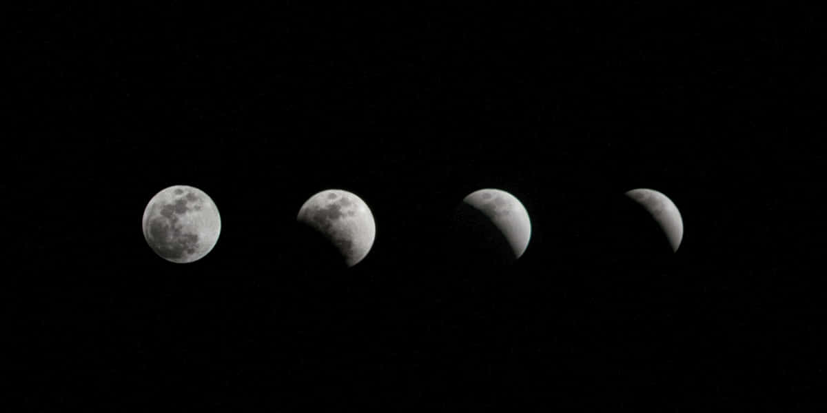 A Series Of Moon Phases In The Sky Wallpaper