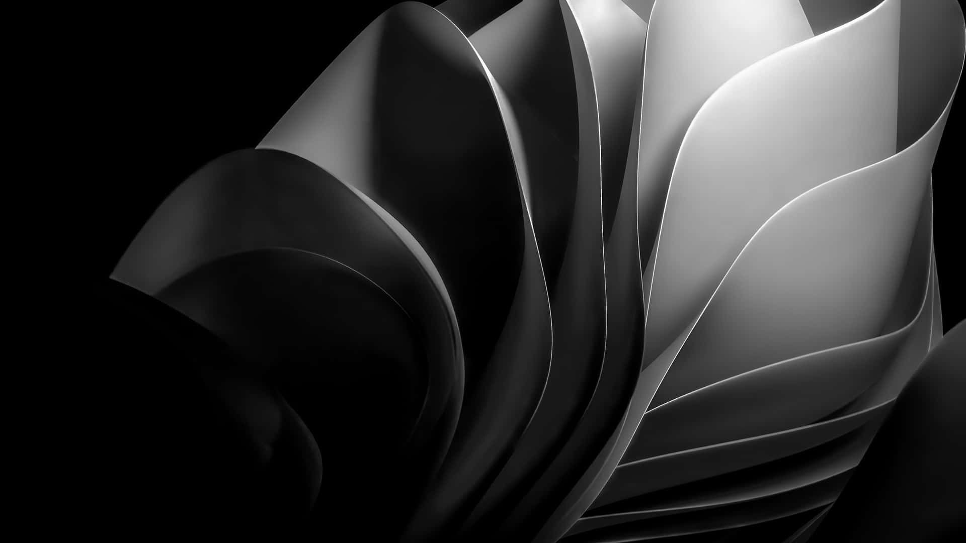 Et sort og hvidt abstrakt design med et sort baggrund Wallpaper