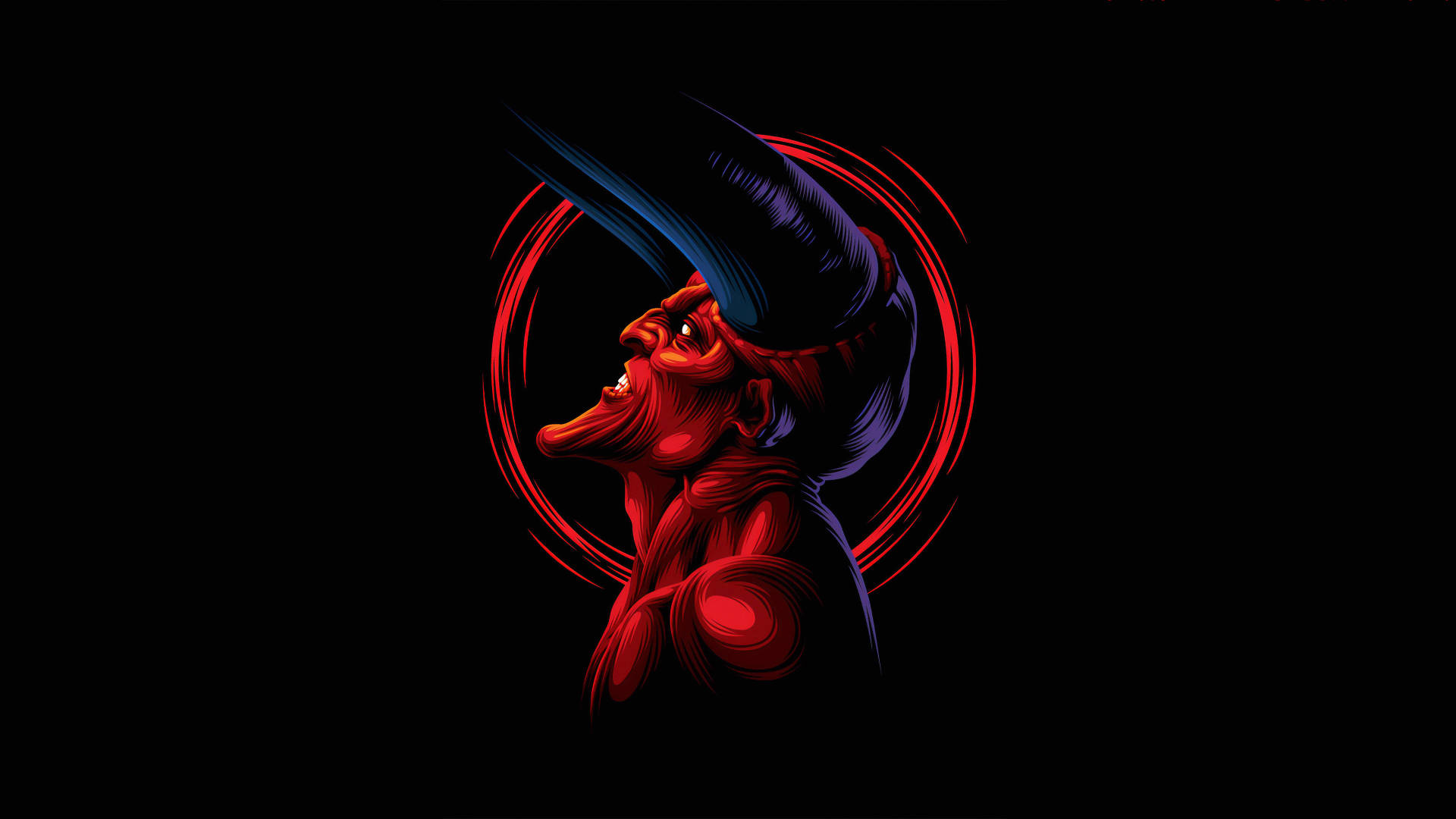 Dark Devil Purple Horns Background