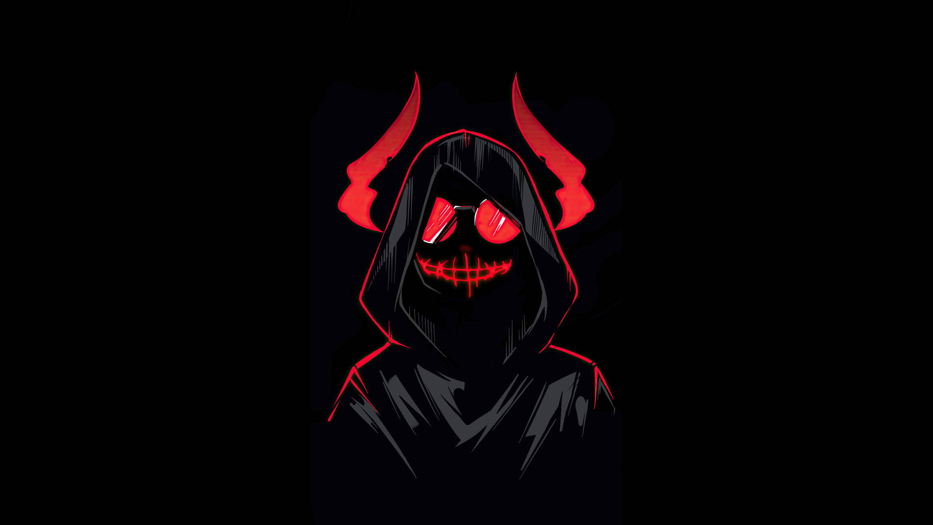 Dark Devil Red Horns Cartoon Background