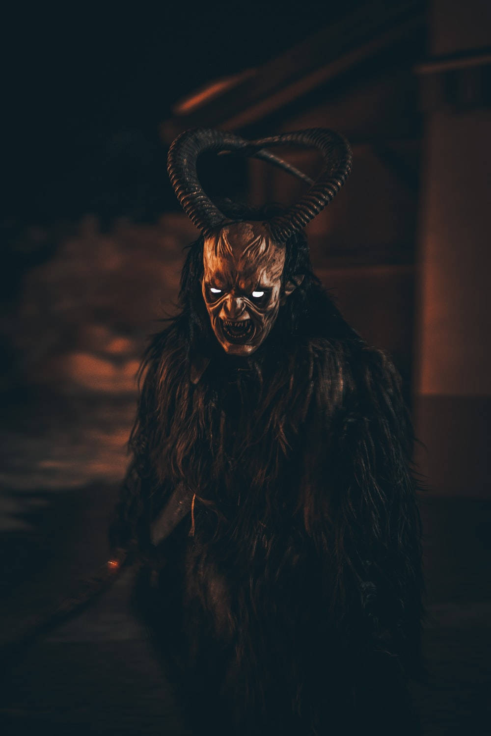Dark Devil With Horns Background