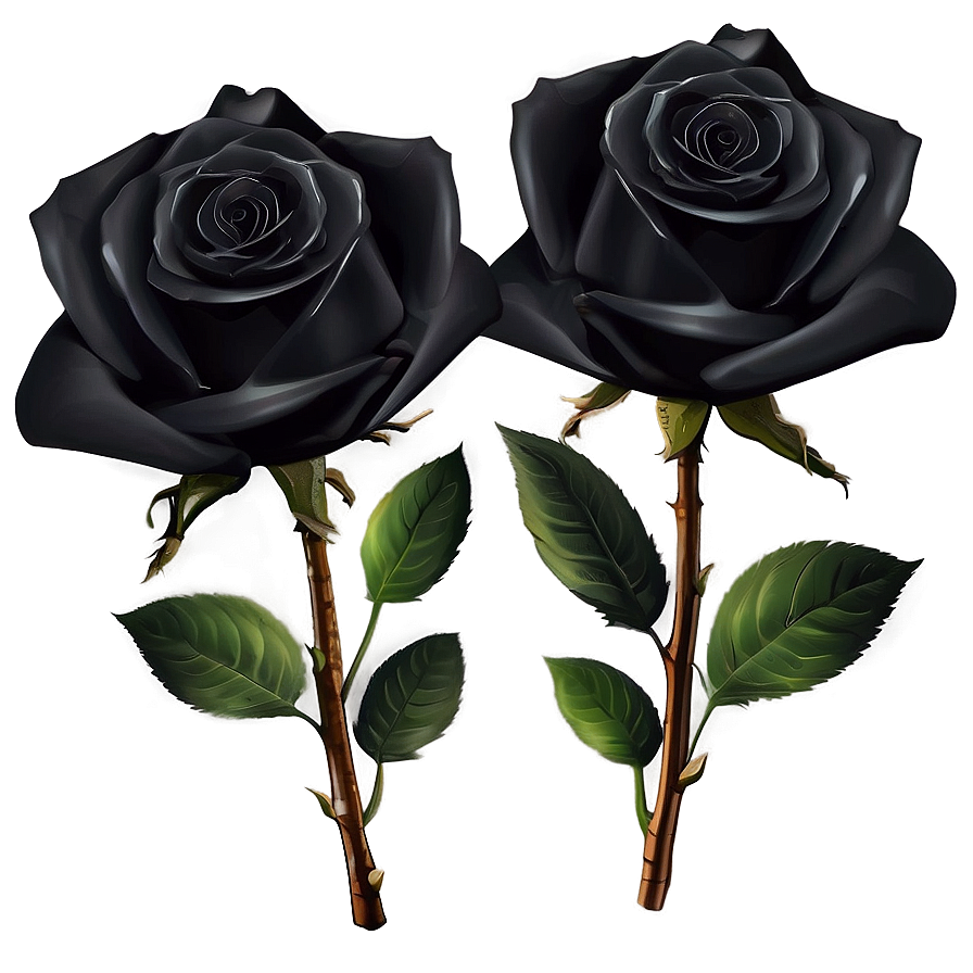 Dark Elegance Black Roses Png 20 PNG