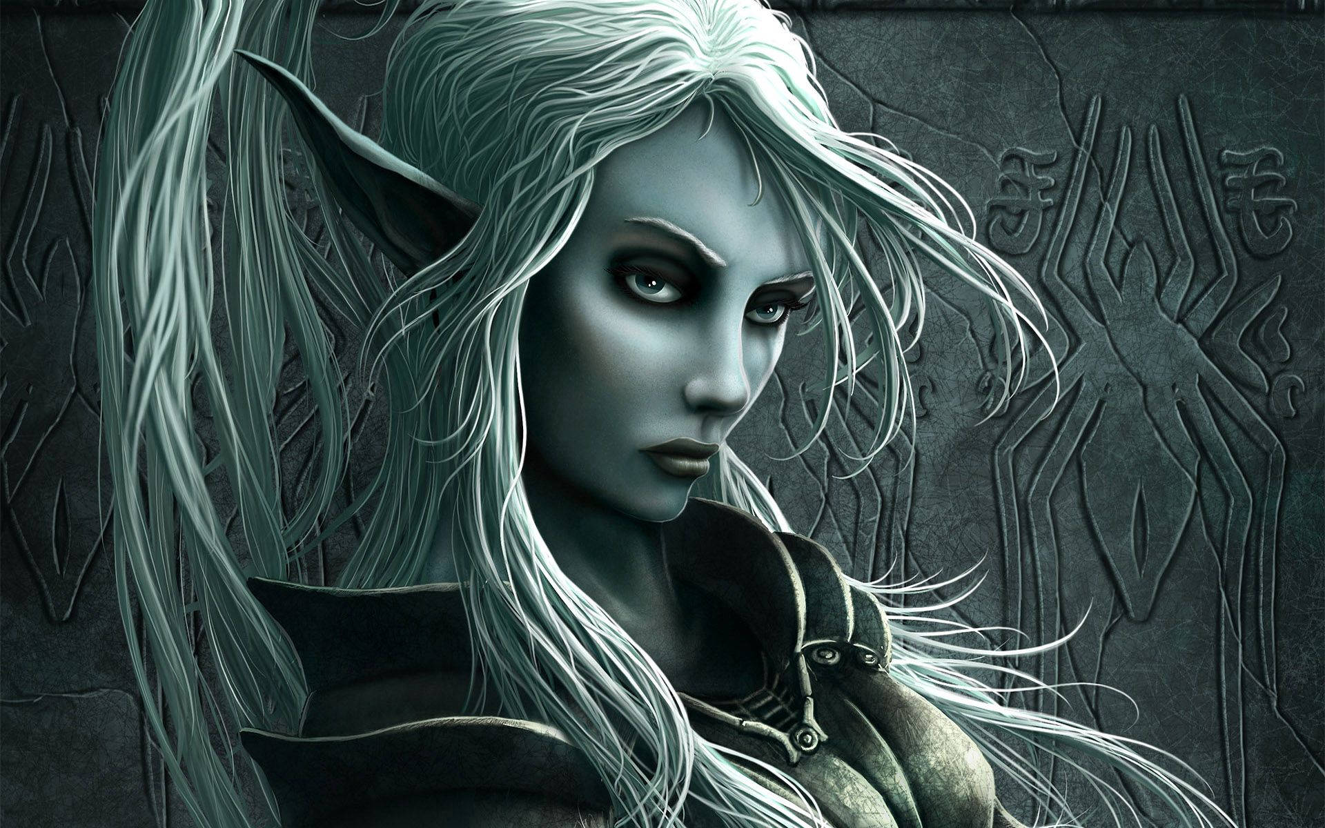 Dark Elf Fantasy Girl Wallpaper