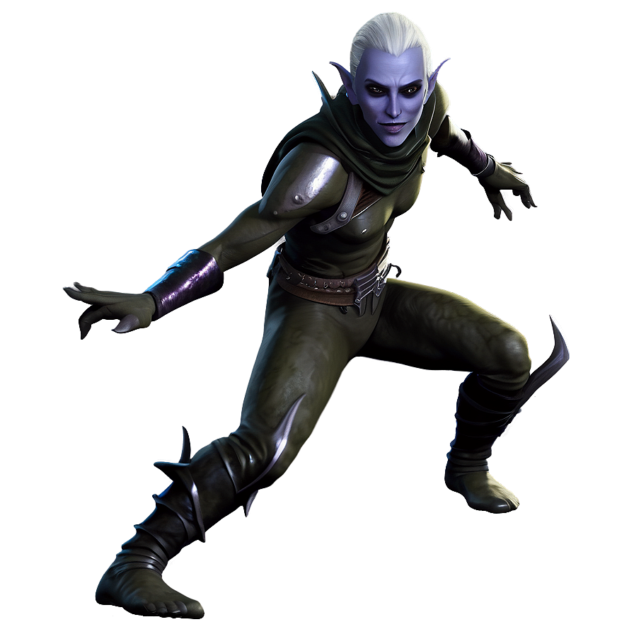 Dark Elf Rogue Sneaking Png 05232024 PNG