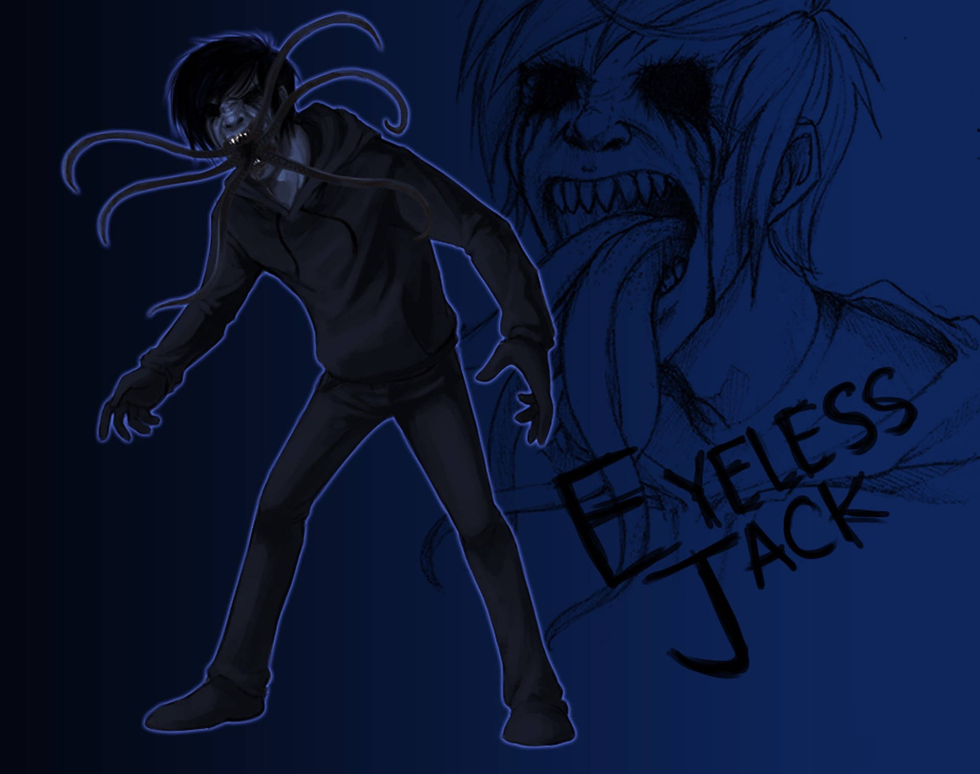 Dark Eyeless Jack Digital Art Wallpaper
