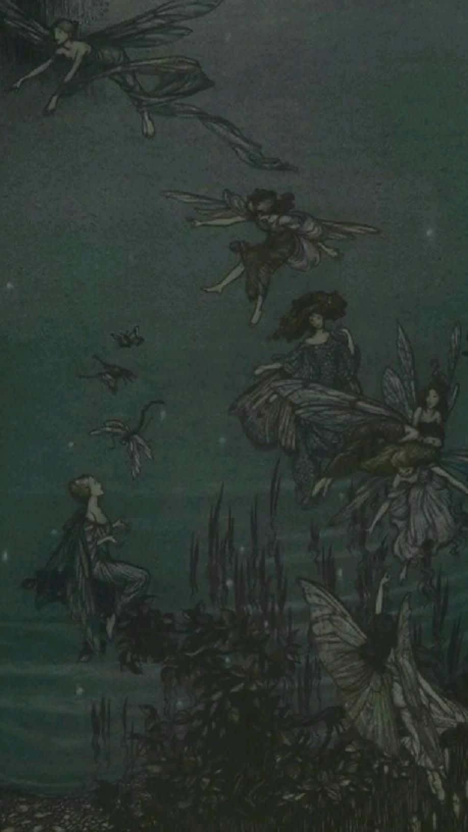 Dark Fairycore Fantasy Art Wallpaper