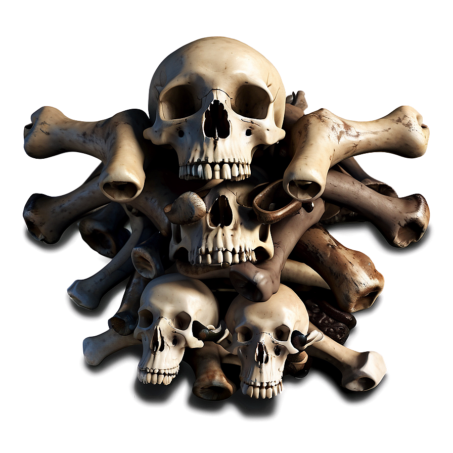 Dark Fantasy Bones Pile Png Jpf PNG