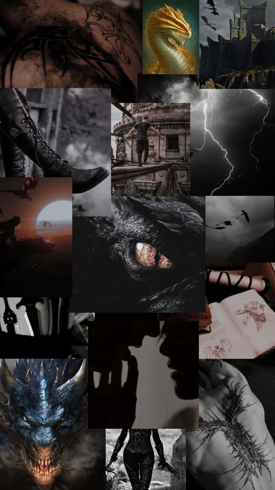 Dark Fantasy Collage_ Mystical And Gothic Elements Wallpaper