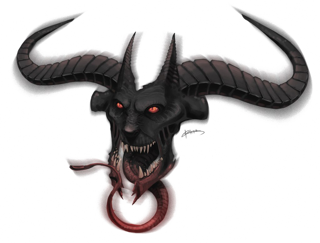 Dark Fantasy Demon Goat Horns PNG