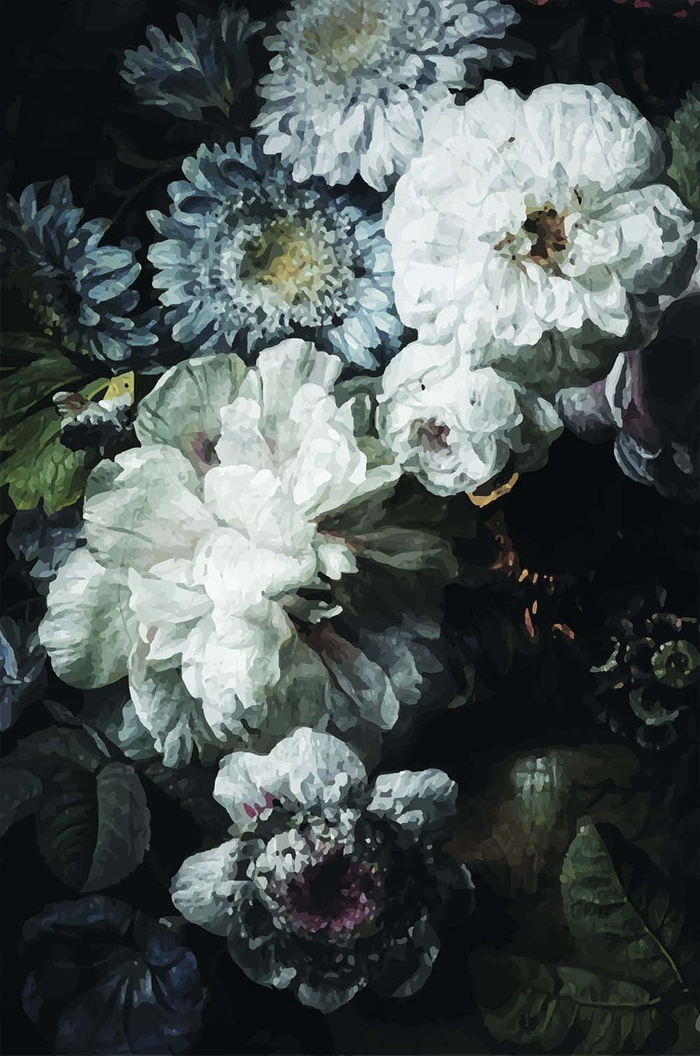 Enchanting Dark Floral Background