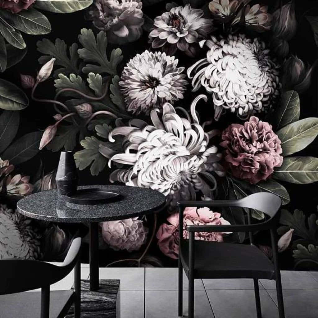 Dark Floral Background Wallpaper