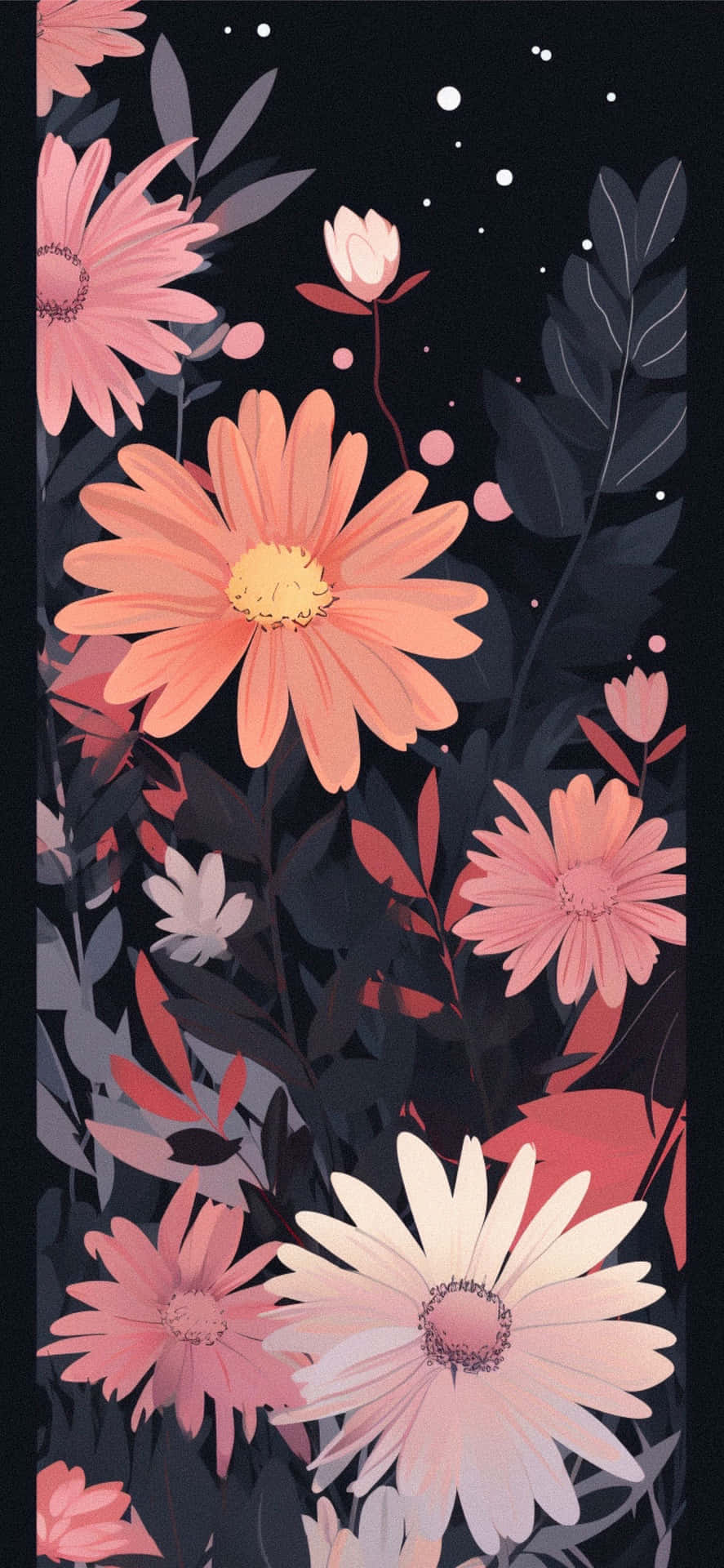 Dark Floral Aesthetic Wallpaper Wallpaper