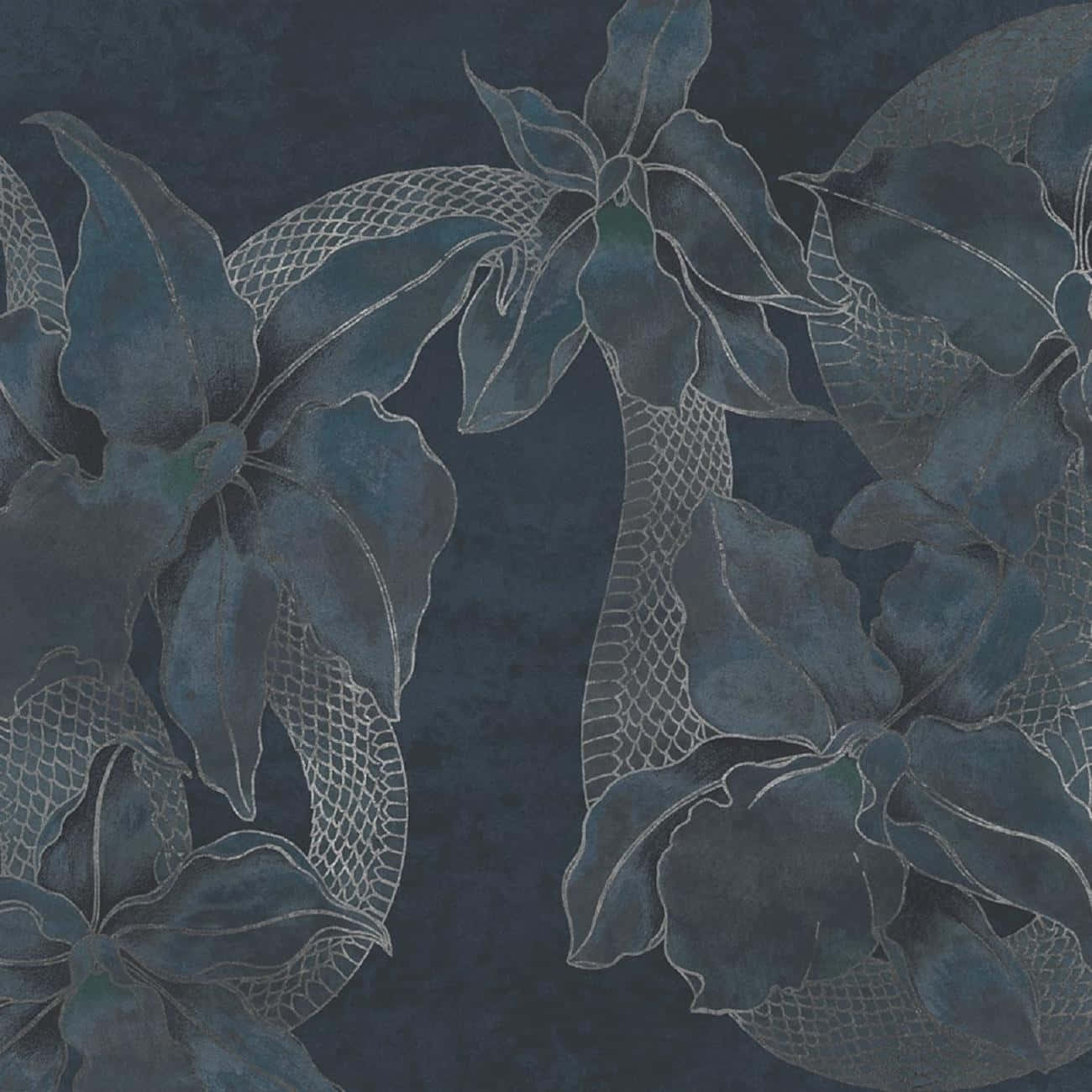 Dark Floral Pattern Texture Wallpaper