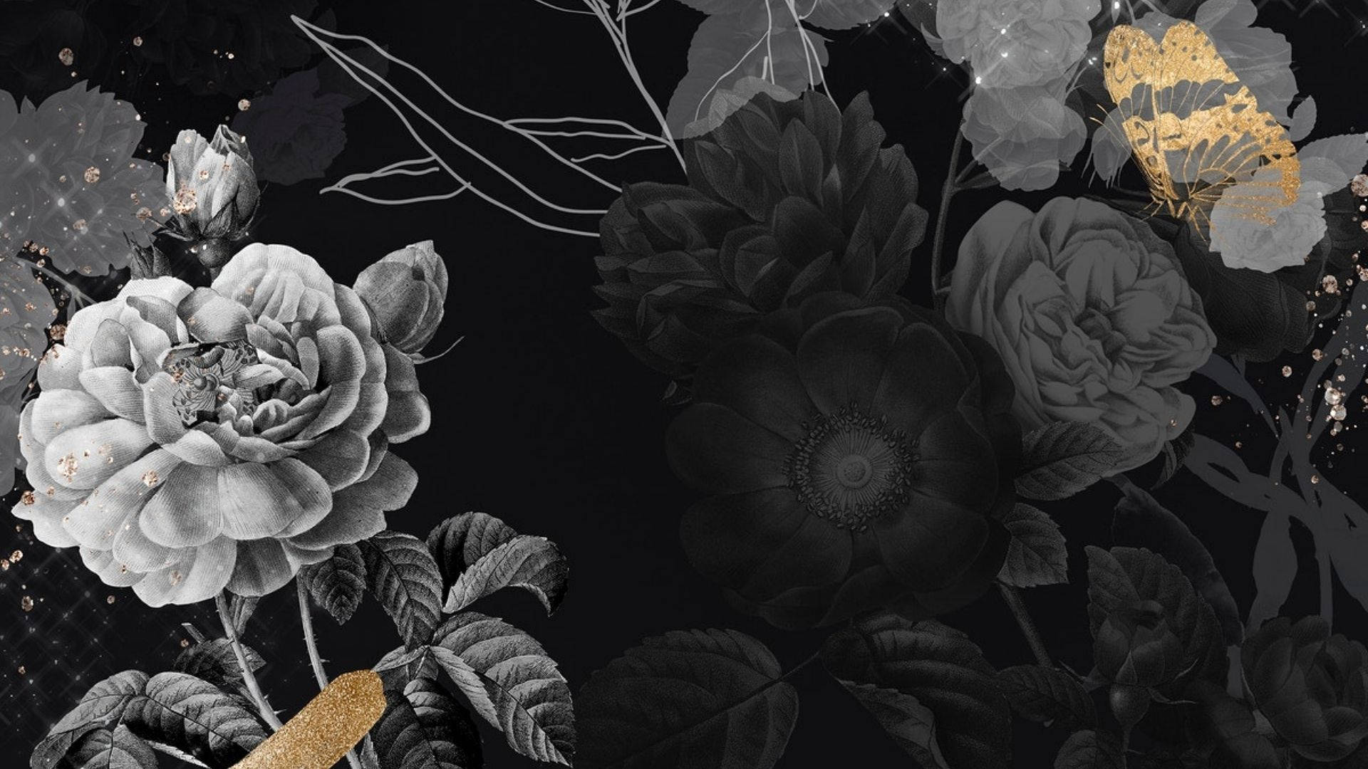 Dark Flowers Aesthetic Wallpaper