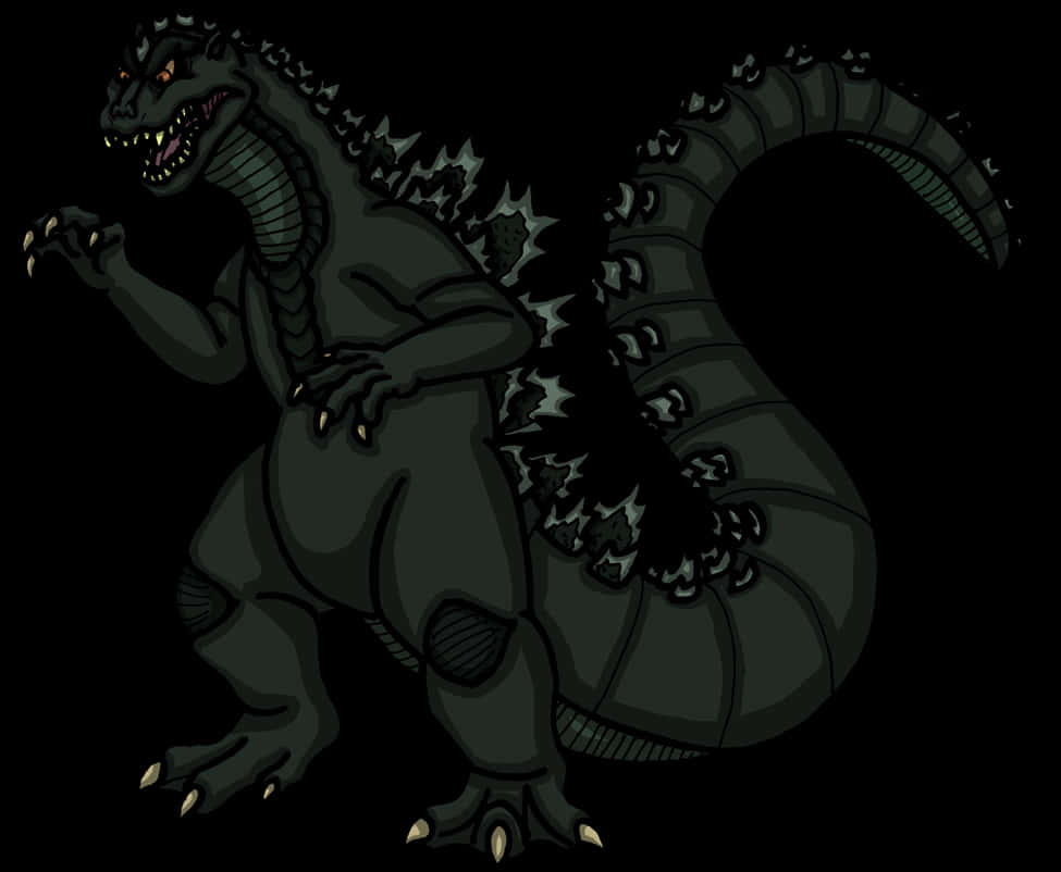 Dark Godzilla Illustration PNG