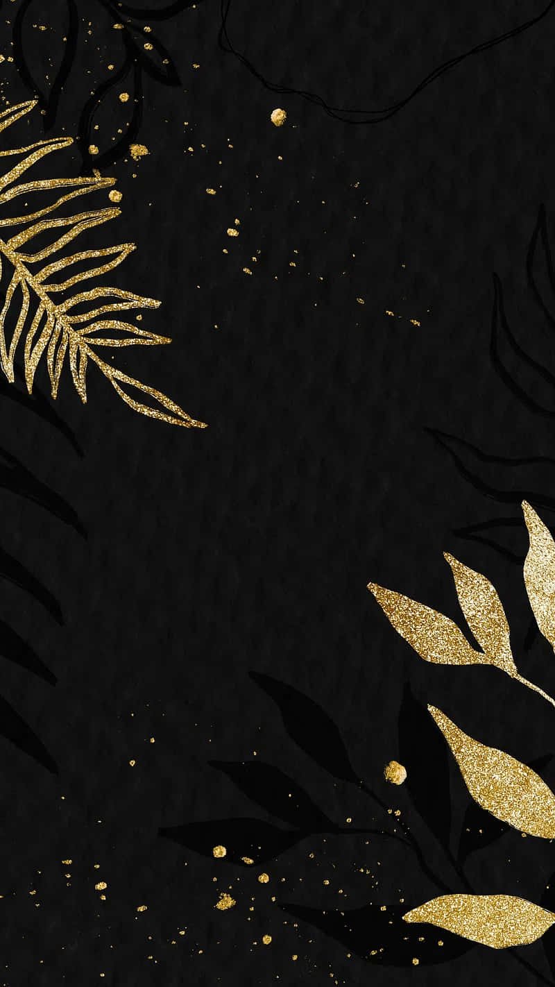 Dark Golden Leaves Aesthetic Wallpaper Wallpaper